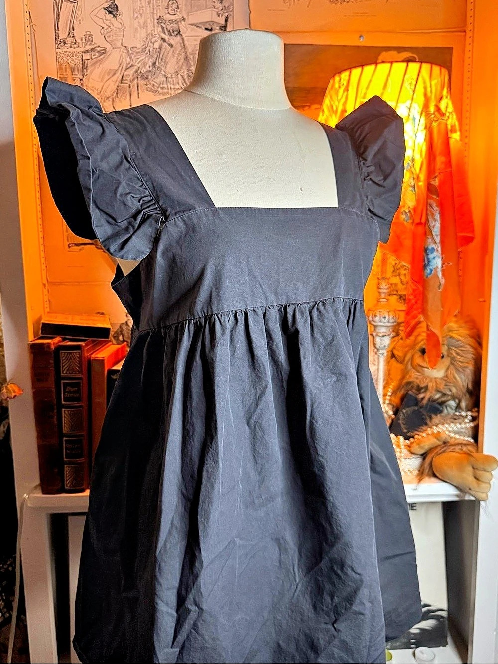 Black Mini Dress Puff Sleeves Like New